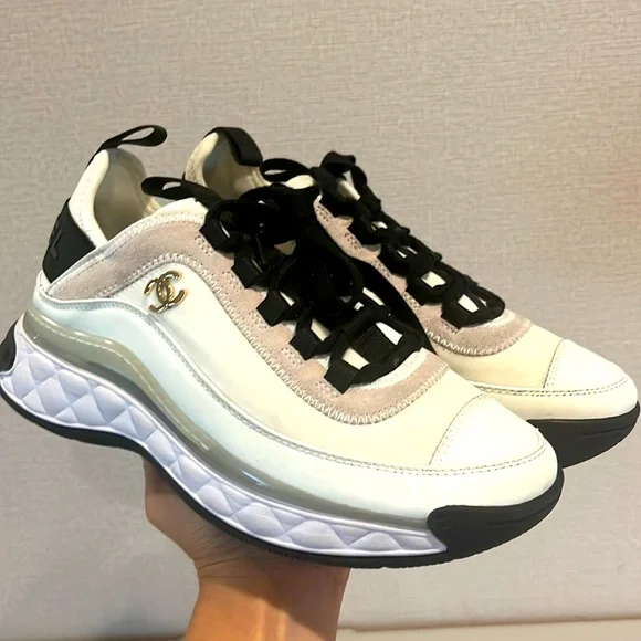 CHANEL | Shoes | Chanel Ecru White Calfskin Gold Chanel Cc